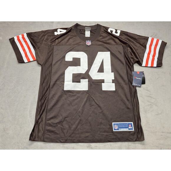 Cleveland Browns Jersey Mens Large Brown White 24 NFL Football Chubb Fanatics - Picture 1 of 12